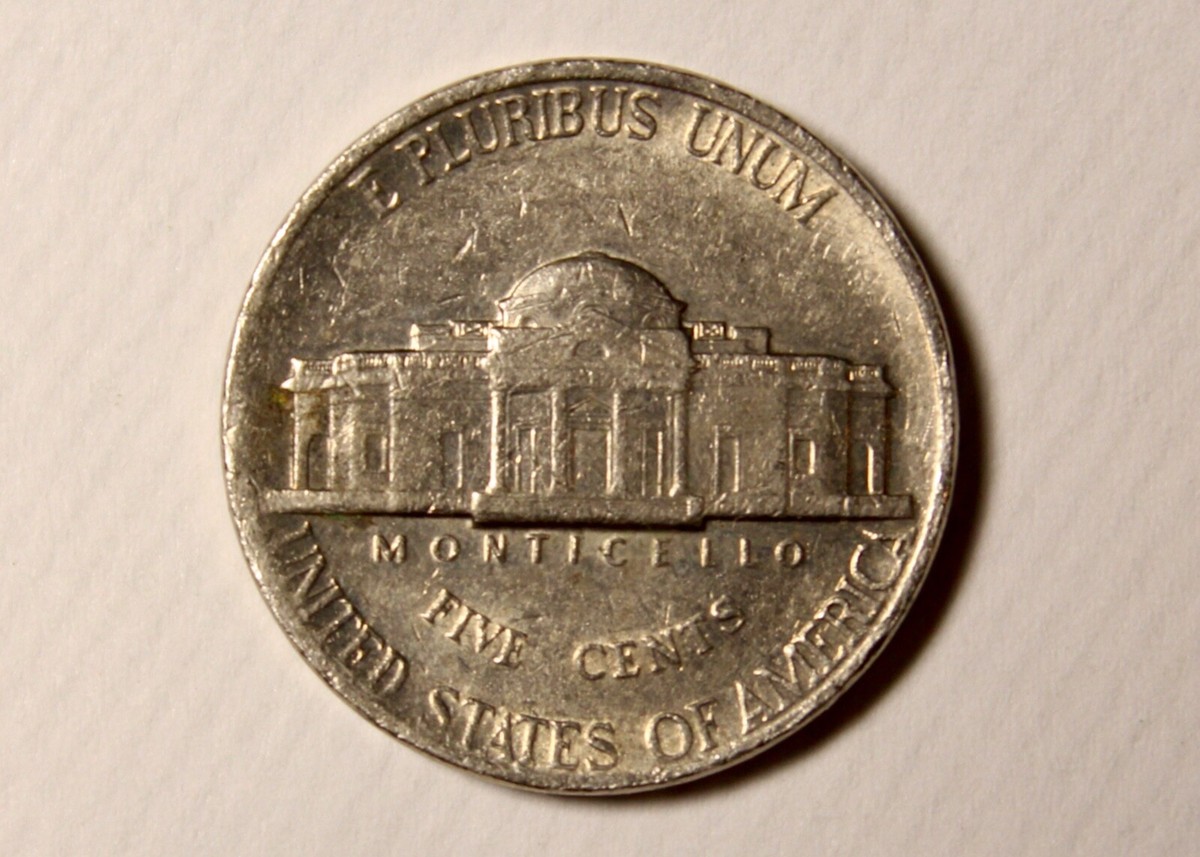 1989 P Jefferson Nickel Mint Error Broadstruck Obverse