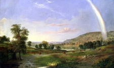 LANDSCAPE WITH RAINBOW 1859 AMERICAN PAINTING BY ROBERT DUNCA CANVAS REPRO SMALL