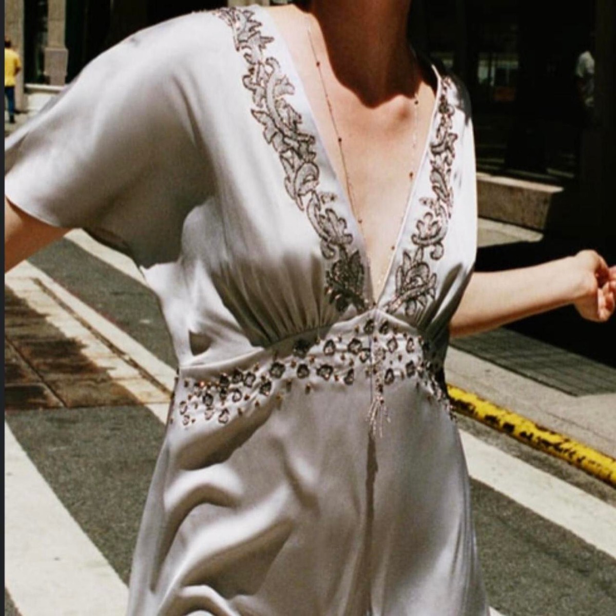 NWT ZARA WOMAN'S BEAUTIFUL EMBROIDERED DRESS GRAY/SILVER SIZE XS $ 169 |  eBay