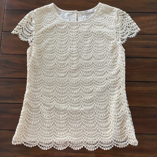 Blusa Banana Republic donna taglia 2 uncinetto manica corta matrimonio festa formale - Foto 1 di 12