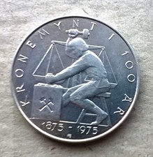 Norway 5 Kroner 1975 ,100th Anniversary - Krone Currency ,UNC