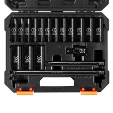 18pcs 38 Inch Drive Deep Impact Socket Setmetric 8-22mm 610 Extension Bars