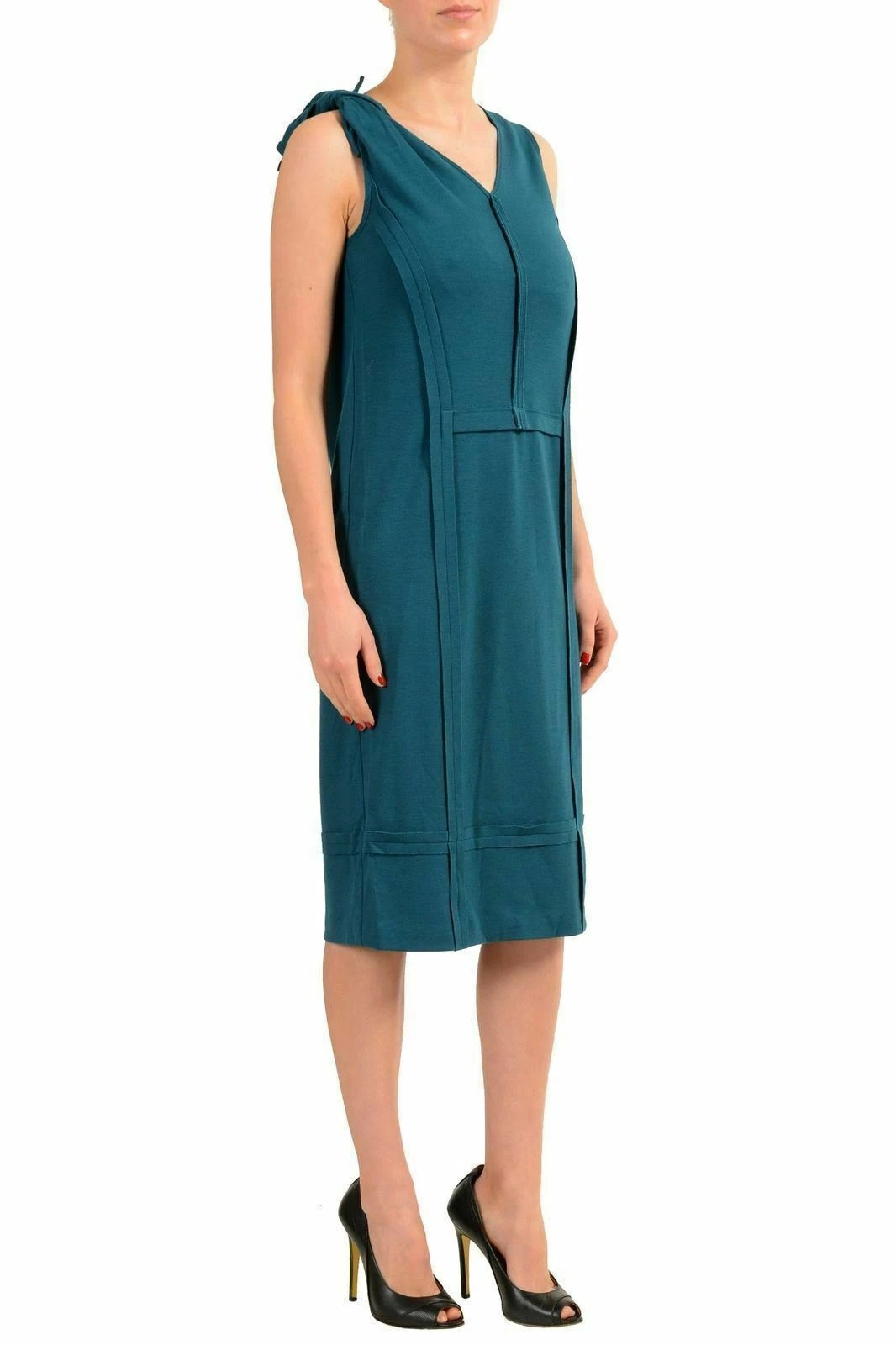 Abito tubino donna senza maniche verde lana Maison Margiela 1 US S IT 40