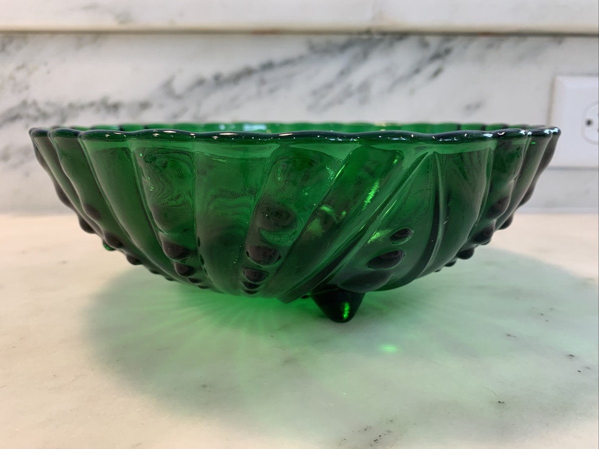 Vintage Burple Bubble Forest Green Large Dessert Berry Bowl Anchor