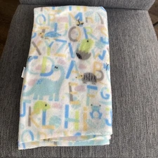 Greenbrier International Baby Blanket Alphabet Pastels Flannel