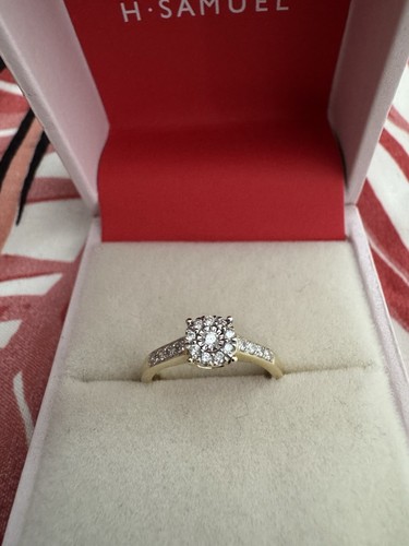 H.Samuel Engagement Ring Yellow Gold Size I - Picture 4 of 8