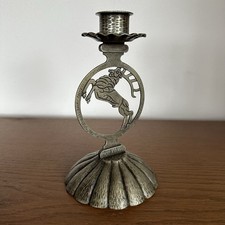 Alter Kerzenständer Art Deco / Jugendstil Hirsch Kerzenhalter Leuchter Messing?