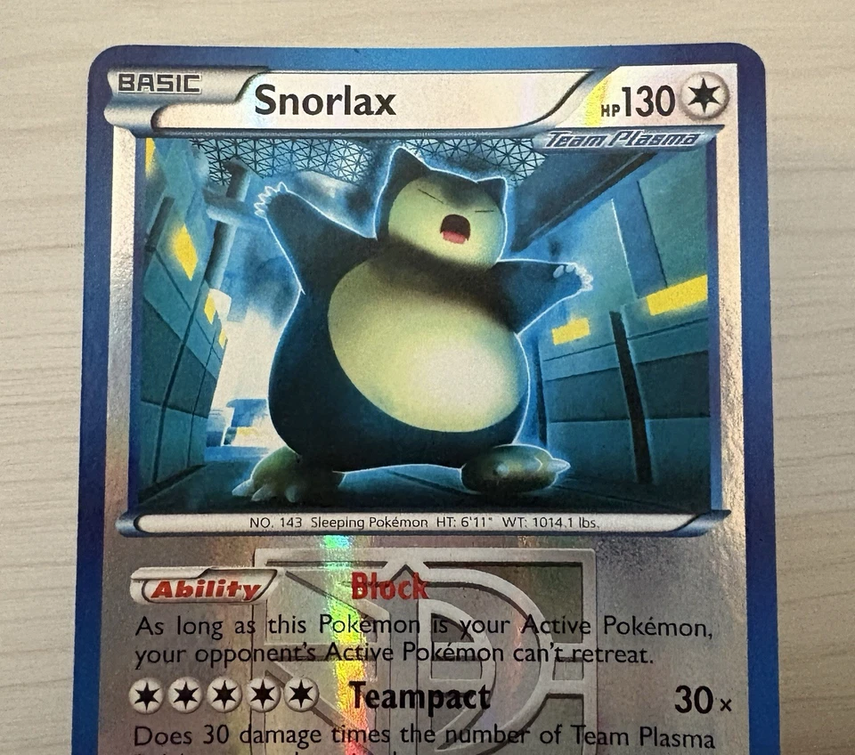 Pokemon TCG Snorlax Plasma Storm 101/135 Reverse Holo Rare - Image 2 of 4