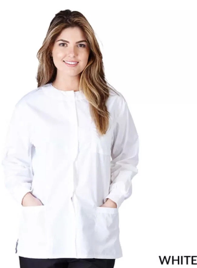 Medical Nursing NATURAL UNIFORMS Warm Up Top Scrubs Jackets Lab Coats for Women - Image 4 of 4