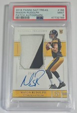 2018 Panini National Treasures Rookie Patch Autograph Mason Rudolph #166 /99  RC