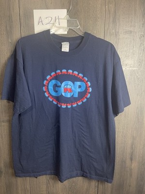 Vintage GOP Grand Old Party Elephant Navy GILDAN T-shirt Adult XL Navy Blue