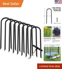 Galvanized Steel Trampoline Anchors - 12in Heavy-Duty Stakes for Storm Stability