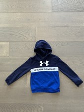 Under Amour Kids Size 7 Hooded Logo Printed Sweatshirt in Blue/Navy/White