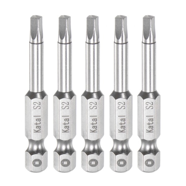 "5Stk S2 Quadrat Bit 1/4\" Sechskant Schaft 2\" Magnetisch Schraubendreher"-image