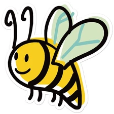 Cartoon Honey Bee - Vinyl Decal Sticker - Car Window Laptop - ebn8162