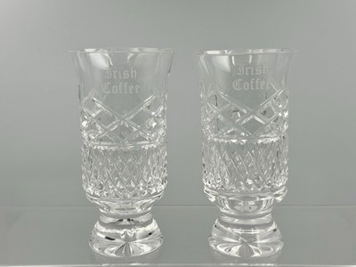 Galway Kristall irische Kaffeegläser 2er Set geschliffenes Glas Fuß Tassen sehr guter Zustand