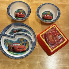 The First Years Disney Pixar Cars 2011 Plate Bowls Set Bonus Cars Sandwich Case