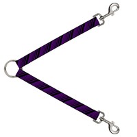 Dog Leash Splitter Diagonal Stripes Black/Purple (Us Import)