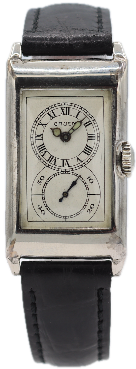 Boîtier De Montre Vintage Gruen Pour Homme - Acier Inoxydable - 27,22 Mm - Nouveau Stock Ancien