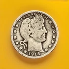 1915- P Barber Quarter G/VG Circulated Condition 90% Silver 🇺🇸 Coin#W14