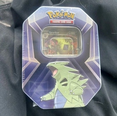 Pokemon TCG 2024 Tyranitar Metal Tin with 3 Foil Cards 3 Boosters & Online Code