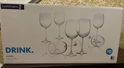 Luminarc 19oz Tulip Wine Glasses Set Of 10 Made In USA