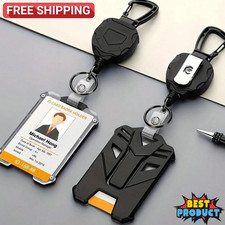 Retractable ID Badge Holder Heavy Duty Keychain Card Holder Reel Clip Key Chain