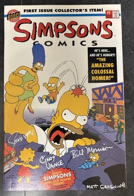 Singed Simpsons Comics #1 (1993) Bongo Poster Insert