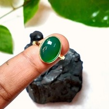Special Green Onyx Ring 925 Sterling Silver 18k Gold Plated Anniversary Jewelry