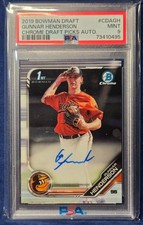 2019 Gunnar Henderson Bowman Draft Chrm. Drft. Pcks. Auto PSA MINT 9