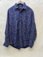 Vintage Burberry Unisex Large Paisley Geometric Long Sleeve Button Down Shirt