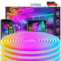 Neon LED Streifen 15M RGB Flexibel App Steuerung Musik Sync Gaming Lichter