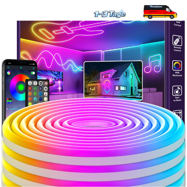 Neon LED Streifen 15M RGB Flexibel App Steuerung Musik Sync Gaming Lichter-image