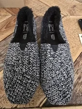 TOMS Alpargata Light Gray Cozy Sweater Cable Knit Slip Ons in Women’s  7.5 Tweed