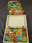 Vtg  Wooden Picture Cubes Blocks Puzzles 3 Bears -Fairytales Cards — photo 1