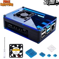 Raspberry Pi 4 Case With Fan Cooling 4Pcs Aluminum Heat Sinks Case For Raspberry