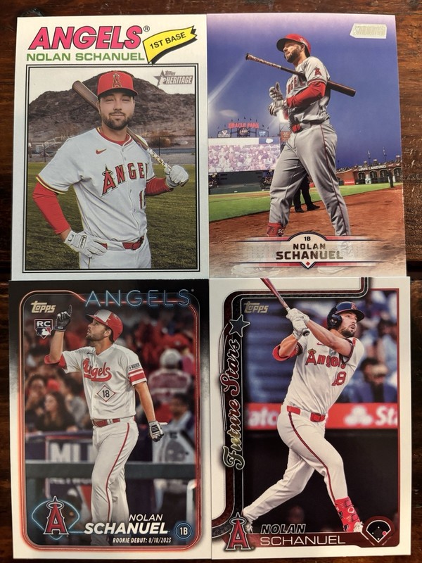 Nolan Schanuel 4 Card LOT! Heritage / Rookie / Future Stars - Los Angeles Angels