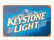 Keystone Light Tin Metal Sign 8x12 Rustic New Bar Man Cave Garage Den Decor Beer