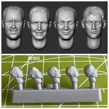 1/35 Scale Modern Male Heads Resin Model Kit Set for Figures (5pcs)