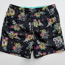 No Boundaries Men's Floral Swim Shorts Black Size L