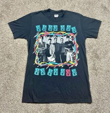 Vintage 1989 New Kids On The Block T-Shirt Size Medium Black Double Sided USA