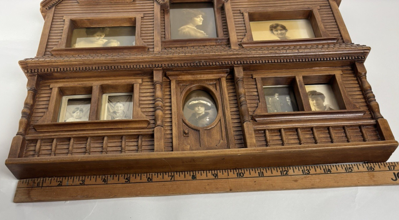 Vintage Syroco Style Victorian House 12 Photo Collage Picture Frame 17" X 19"