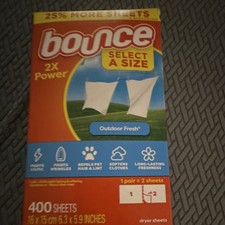 Bounce Select A Size 2X Power Fabric Softener Outdoor Fresh 400 Sheets