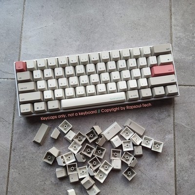 Gray White 9009 PBT Keycaps set 104keys OEM fits Cherry MX Mechanical Keyboards