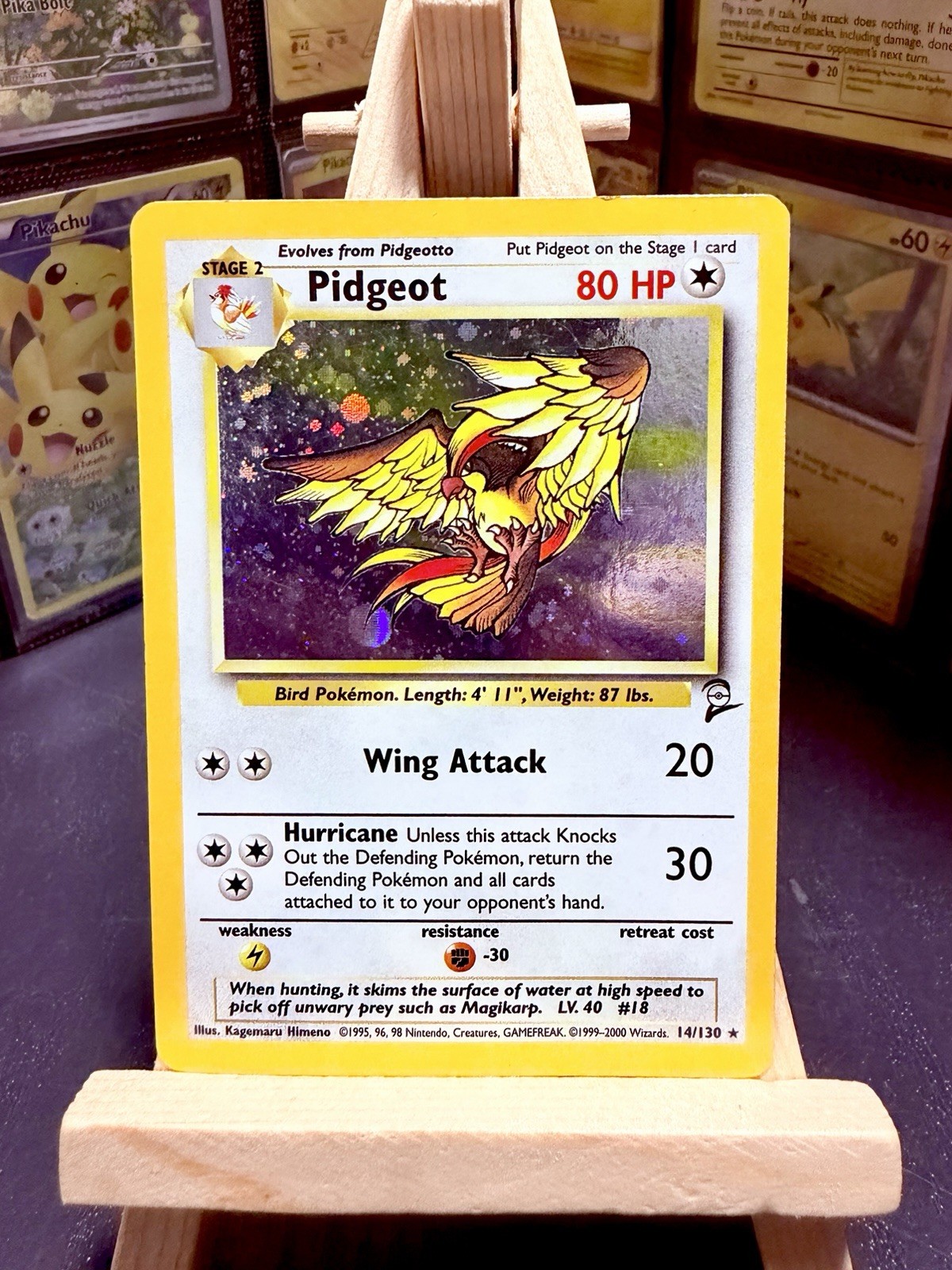 Pidgeot 14/130 Rare Cosmos Holo Pokemon Card Light Played Condition