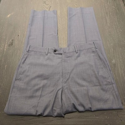 Ermenegildo Zegna Mens Dress Pants 36x31 100% Wool Pleated Gray High Performance