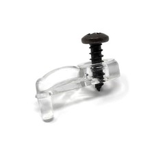 Clear Glass Cabinet Panel Retainer Clips with Screws 25 Pack, 3/16 Inch Offs...
