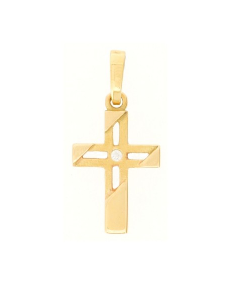 Miamar 27.9184 AnhäNger Kreuz 14 Karat (585) Gelbgold Weiß-image