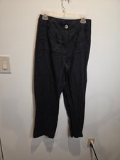 Quince Size 8 Black 100% Linen Breathable Wide Leg Pants