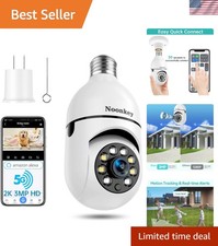 2K/3MP Light Bulb Security Camera - Alexa Compatible for Outdoor Monitoring